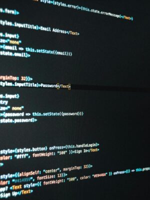 Opened program for working online on laptop